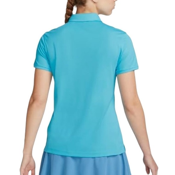 NWT Nike Dri-FIT Victory Women's Golf Polo Alpha, lBaltic Blue/Black) - Picture 2 of 5